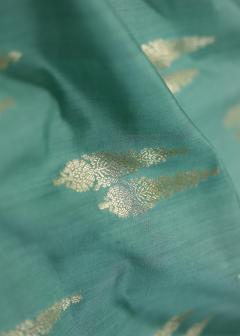 Pure Banarasi Chynia Silk Forest Green Saree